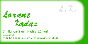 lorant kadas business card